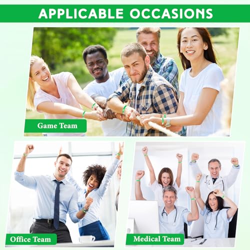 Image of Liliful 100 Pcs Silicone Rubber Wristbands Rubber Wristband Bracelet Bands for Silicone Wristbands for Women Men(Green and White)