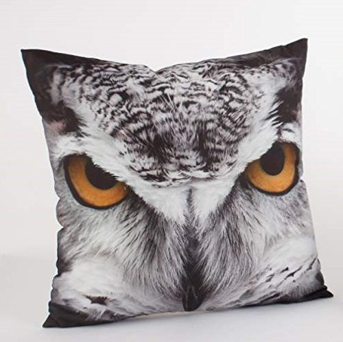 Coussin déco hibou grand format 50x50 cm au soutien parfait