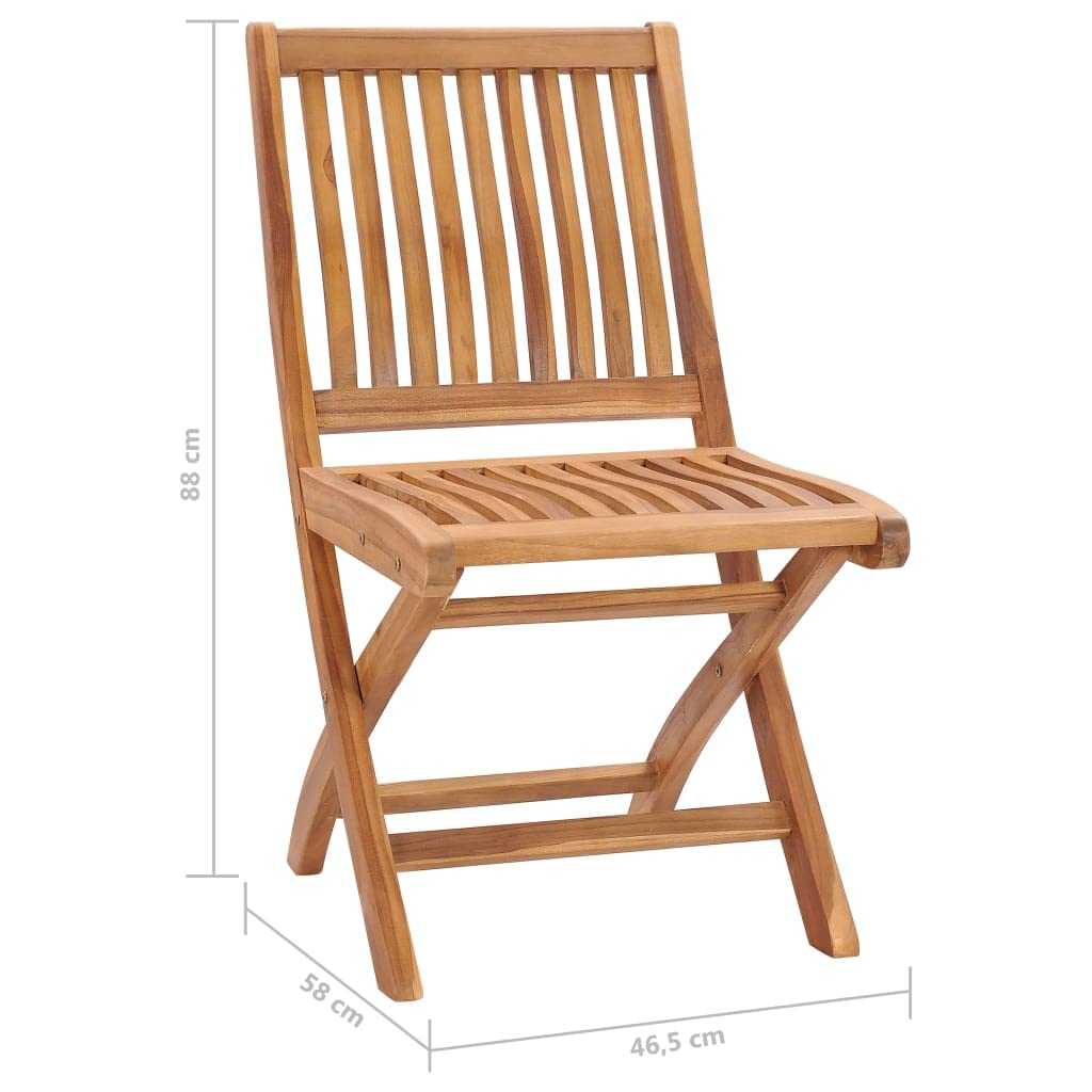 vidaXL 4X Madera Maciza Teca Sillas de Jardín Plegables con Cojines Sillón Exterior Terraza Balcón Patio Asiento Butaca Muebles Mobiliario Duradera