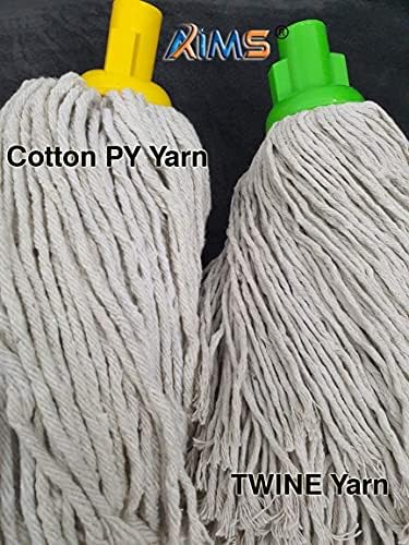 Socket Push 6Pcs Plastic PY Cotton Mop Head Jumbo Large Mop Thick Absorbent Yarn for Everyday Home/Work Commercial Mop Heads for Heavy Duty Long Lasting (6pk Jumbo Oz 20 400g)