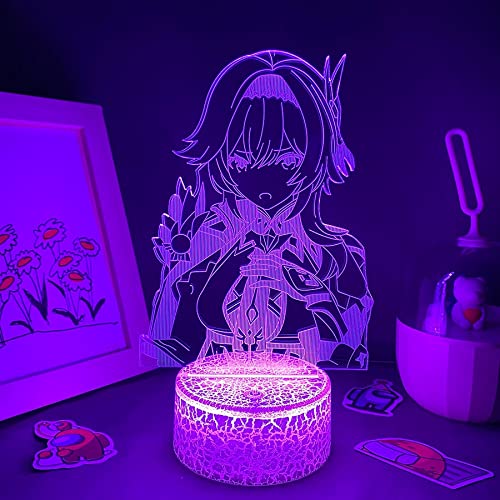 CLYARTPS-Genshin Impact Game Figure EULA 3D Night Light Led Lava Lamp Birthday Gift for Friend Gamin