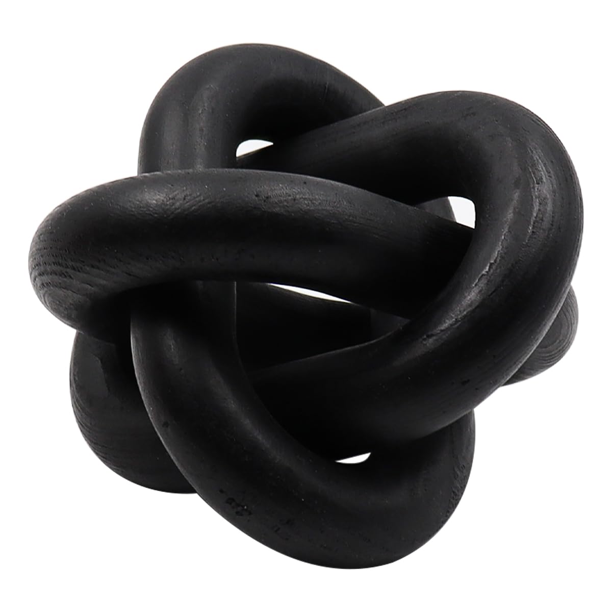Decoración de Nudos de Madera Negra de 3 Secciones, Decoración de Eslabones de Cadena de Madera, para Sala de Estar, Dormitorio, Mesa de Centro, estantería, Chimenea, Bandeja (Negro)