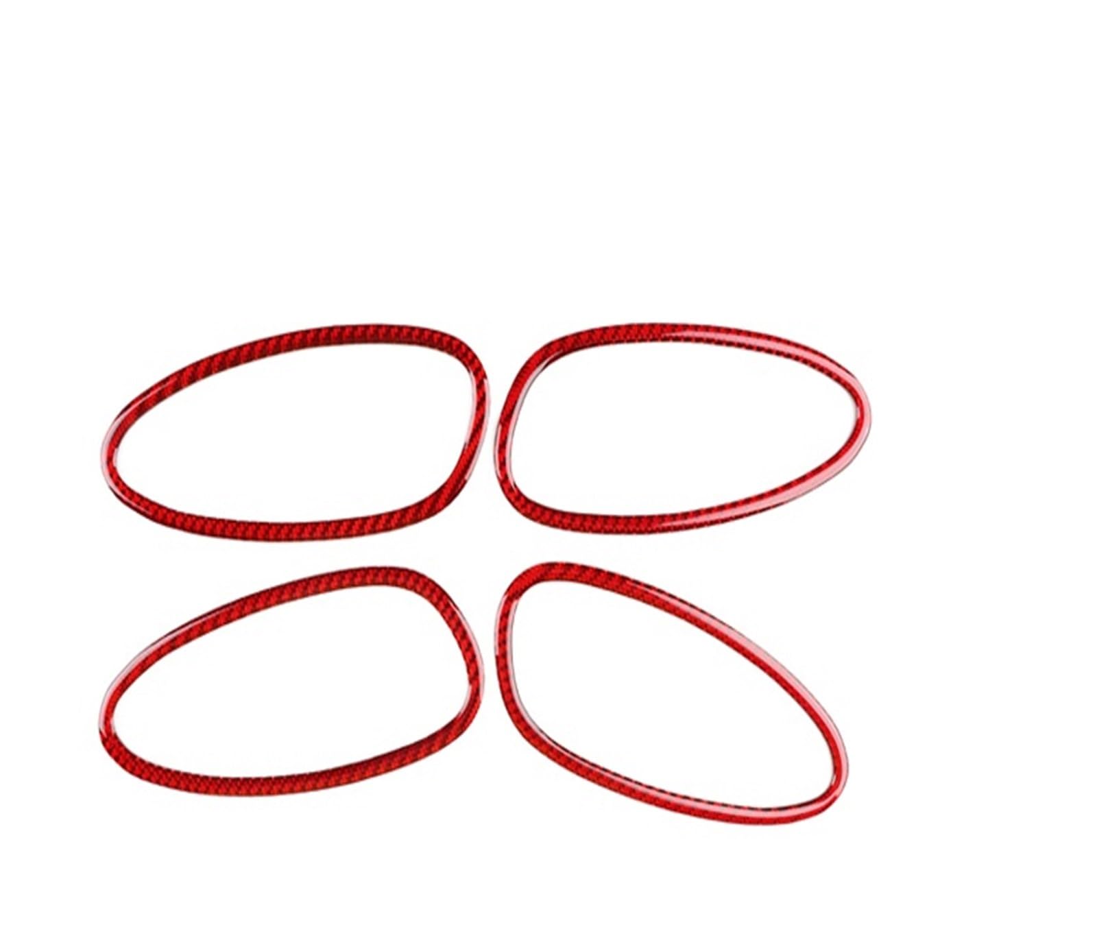 Car Trim Accessories for Seat for Leon for Altea 2005-2012 LHD RHD Car Door Handle Switch Trim Soft Carbon Fiber Sticker(Red Carbon)