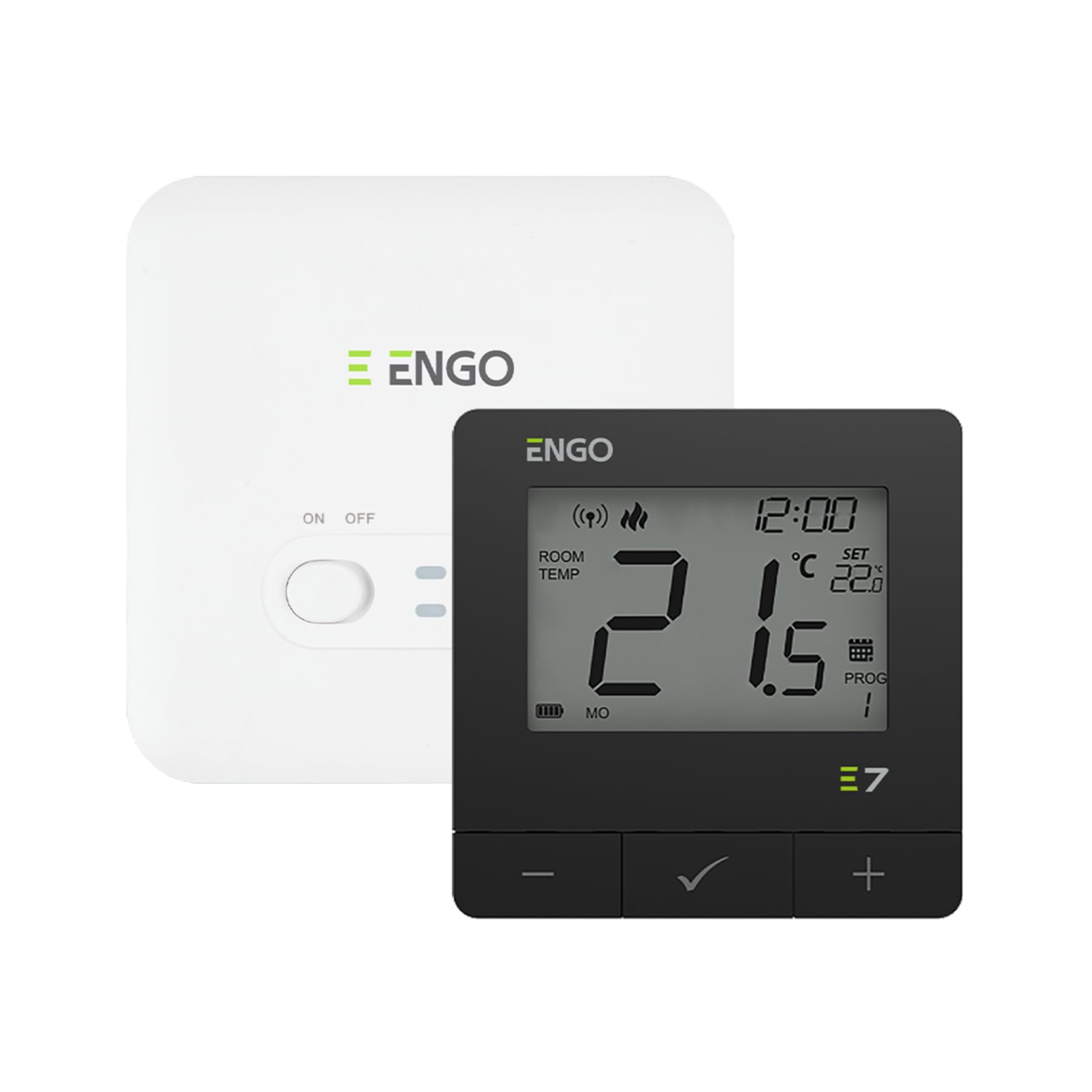 ENGO E7-RF Wireless Programmable Room Thermostat and Receiver Kit Black