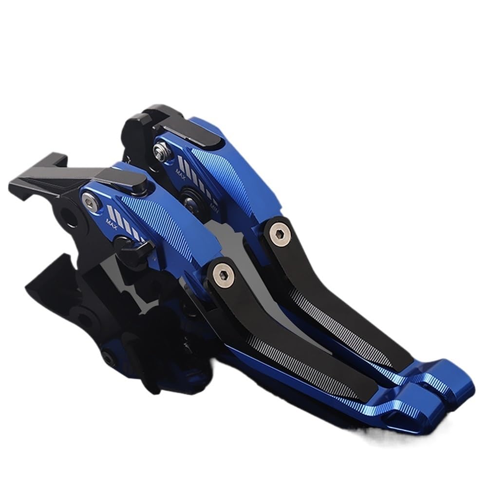 Zdgxfhsrh Blue Motorcycle Brake Clutch Levers Motorcycle Accessories Adjustable Bre Handles Clutch Levers For Ya&Maha Yzf R15m 2022 R15 M 2023 2024 Folding Extendable(Blue)