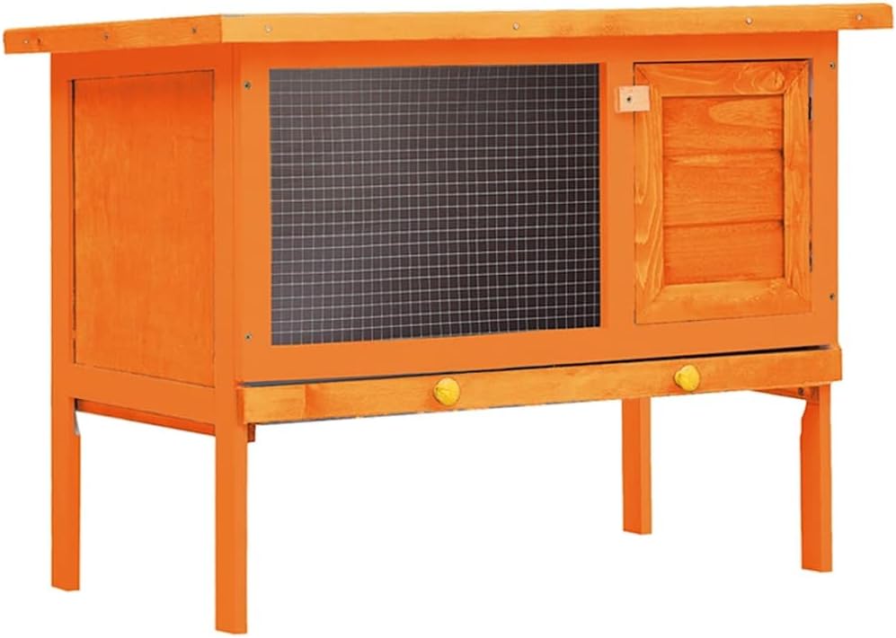 vidaXL Online Gym Shop CB17590 Outdoor Wooden Chicken Coop Rabbit Hutch Small Animal House Pet Cage 1 Layer - 36 in.