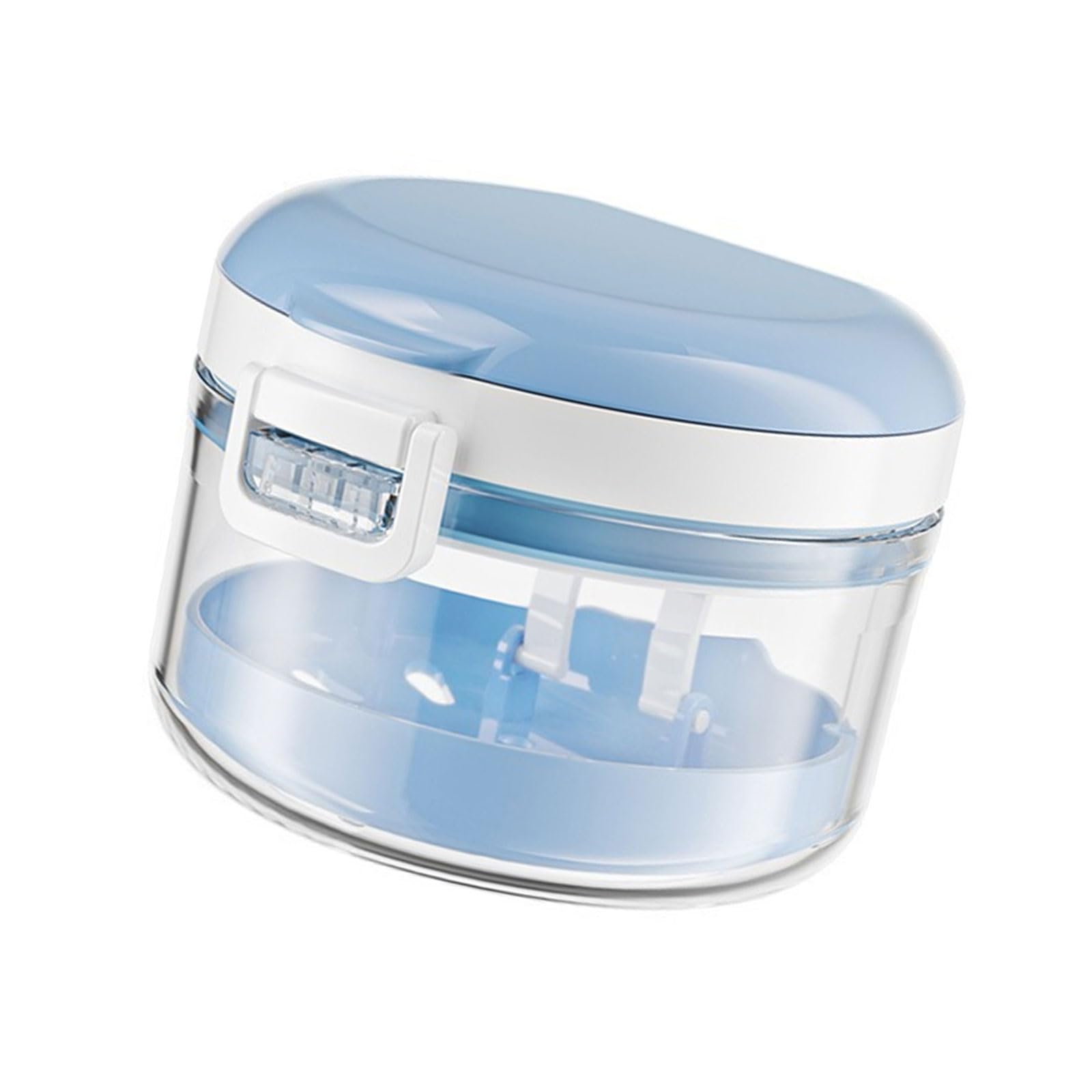Kalttoy Blue Multipurpose Denture Maintenance Set With Separate Cleaning Chamber Quick Drying Technology Senior Friendly Daily Use Denture Storage Solution