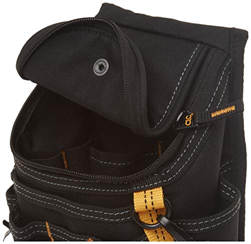 Clc Custom Leathercraft 1524 Ziptop Utility Pouch, Medium, Black, 11 Pockets #TOP4