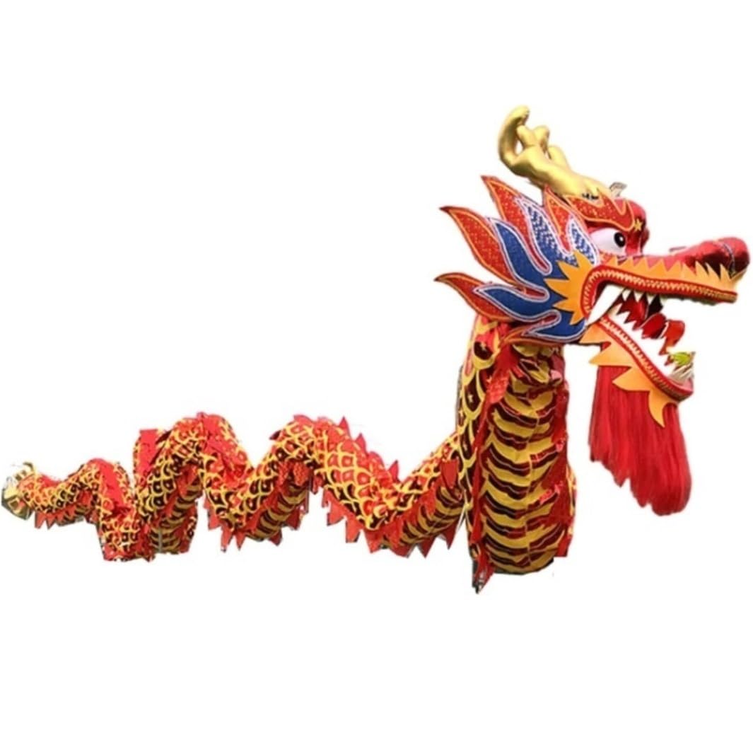BJfhRH Outdoor Sports Traditional 18m/59ft Lion Dance Dragon 3d And Props Folk Head Traditional Show Festival Celebration