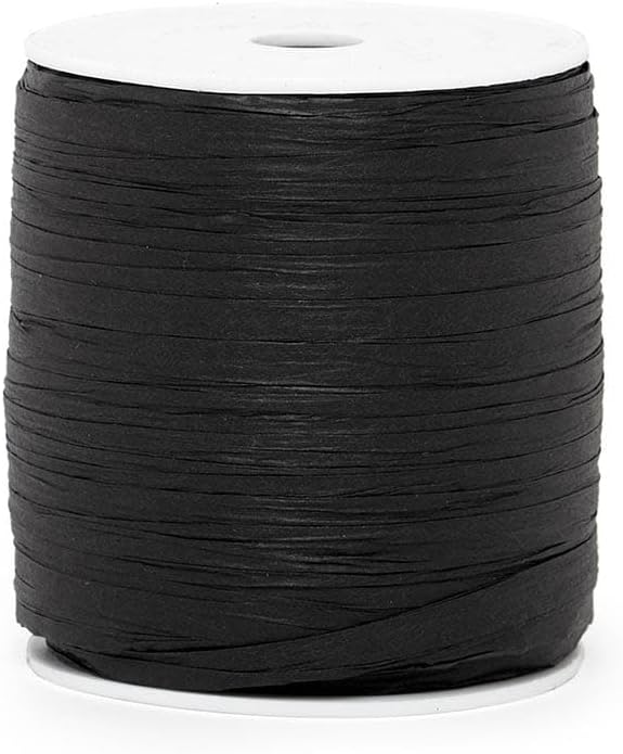 Black Paper Raffia 1/4" X 100 Yards