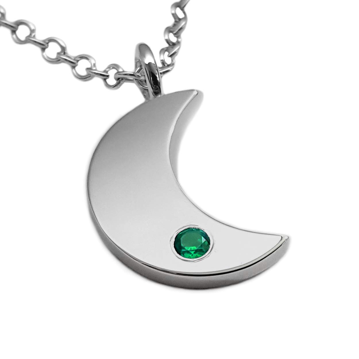 Emerald Moon Necklace Pendant 