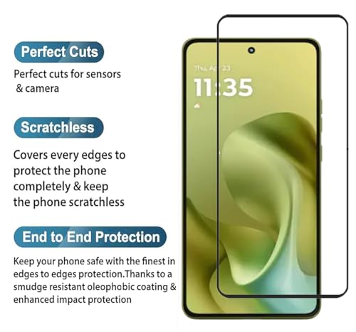 Image of FabeKee Tempered Glass Screen Protector Compatible For Black Cellphone With Edge To Edge Coverage And Easy Installation Kit (Transparent, Motorola G86 Power 5G)