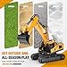 Remote Control Excavator Construction Toys for Boys, 2×1200mAh RC Construction Truck with Metal Shovel & Light, 11CH Excavator Toys for Boys 3-5 4-7 8-12 Year Old Kids Christmas Birthday Gift,120+Mins