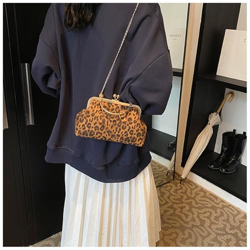 Bolso de mano pequeño tipo clutch con estampado de leopardo miniatura 2