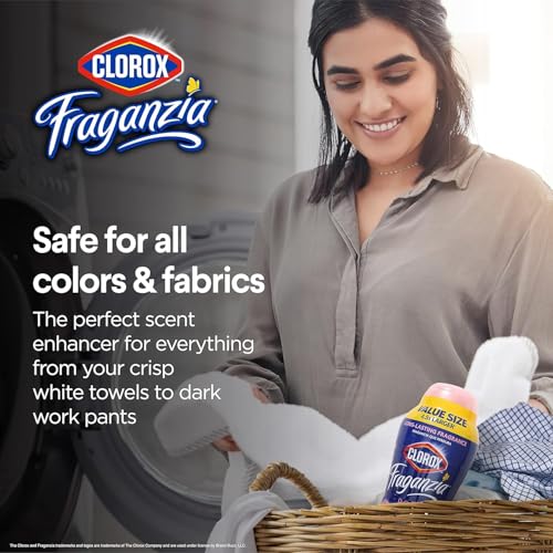 Image of Clorox Fraganzia Laundry Scent Booster Crystals, In-Wash Fragrance Beads for Fresh-Smelling Clothes & Linens, Safe for All Fabrics & Colors, Easy-Pour Bottle, Rose Scent, 70 Oz - 2 Pack