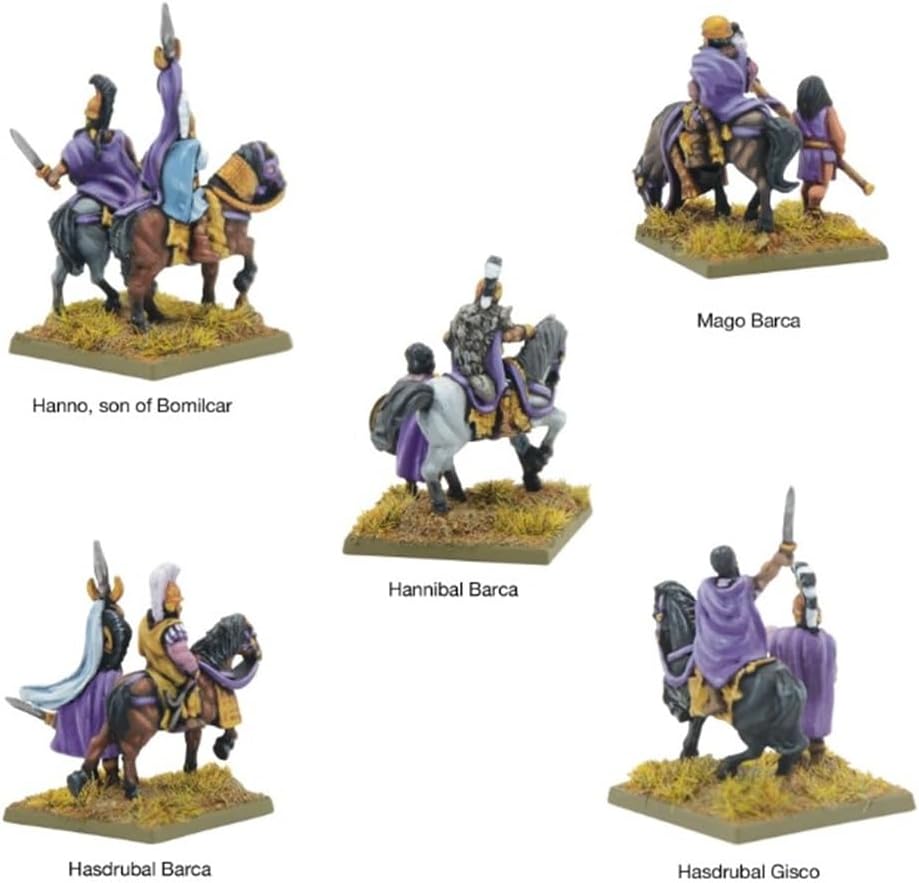 Warlord Roman Britain Hail Caesar Epic Battles: Carthaginian Commanders Tabletop Miniatures - Plastic Paintable Roman Britain Soldiers Set, Table Top Military Minifigures for Adults
