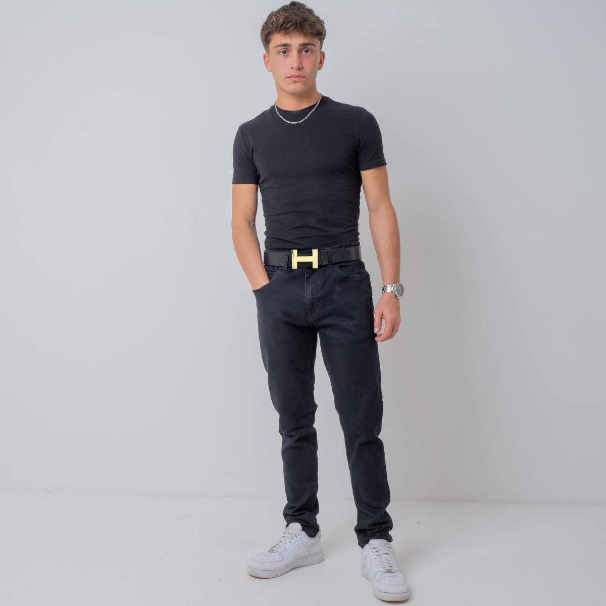 BELTINGER Designer Gürtel HENRY aus Vollrindleder 4 cm | Eleganter Ledergürtel für Damen und Herren 40mm | Gold glänzend