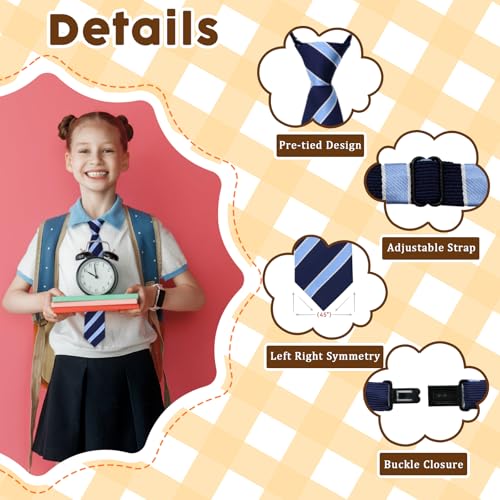 Boys Tie Pre-tied Adjustable Kids Tie, Solid Color Ties for Boys for School Uniforms Accessories Party Casual3