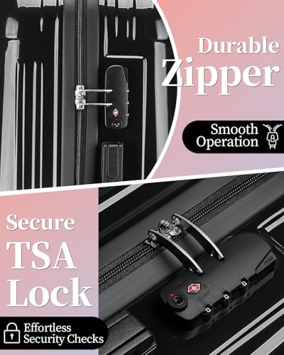 Image of Luggage Set, 20 Inch Carry on Luggage, 24 Inch Checked Luggage Lightweight Hardside Suitcase With Spinner Wheels, TSA Lock, 2-Piece Set