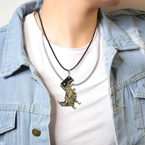 MIINIITOOYS Pixel Dino Necklace Pendant Accessory Circuit Board Necklace Pendant Accessory | Immersion Gold Tech Accessory for Gamers and Tech Enthusiasts