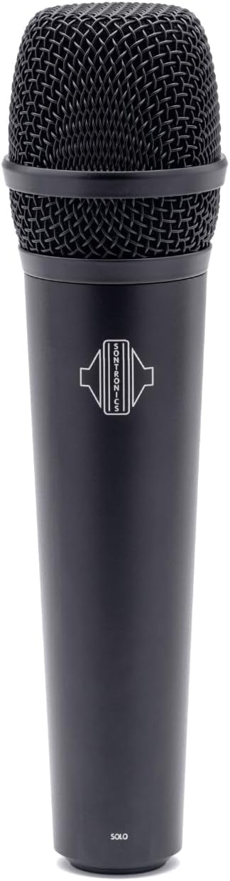 Sontronics Solo Handheld Supercardioid Dynamic Professional Vocal Microphone. High Off axis Rejection, inbuilt Pop Filter, 3-pin XLR & Carry Pouch - Lifetime Microphone Warranty - Designed in UK