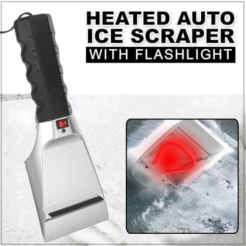 Auto-Eiskratzer, 12 V, beheizte Schneeschaufel, Windschutzscheiben-Abtauer, Auto-Zigarettenanzünder-Werkzeuge für Autos, LKWs und SUVs