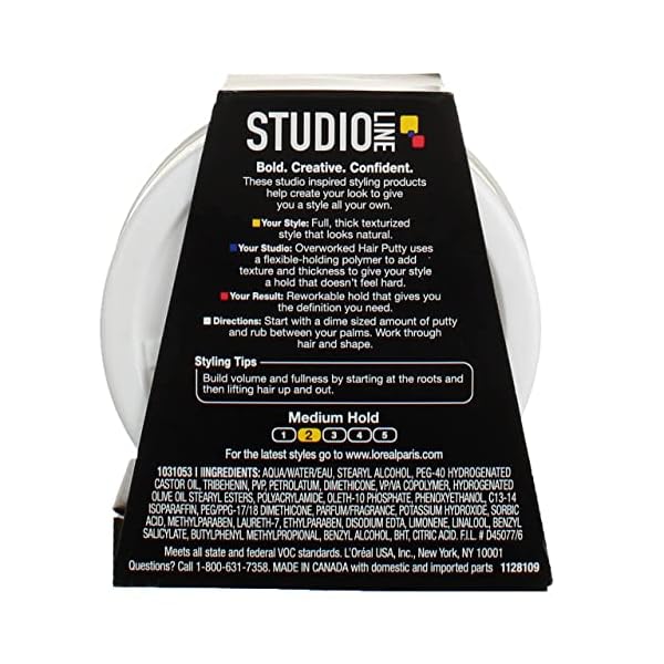 L'oreal Paris Studio Line Texture And Control Overworked Hair Putty Styling Paste, 1.7 Oz (2