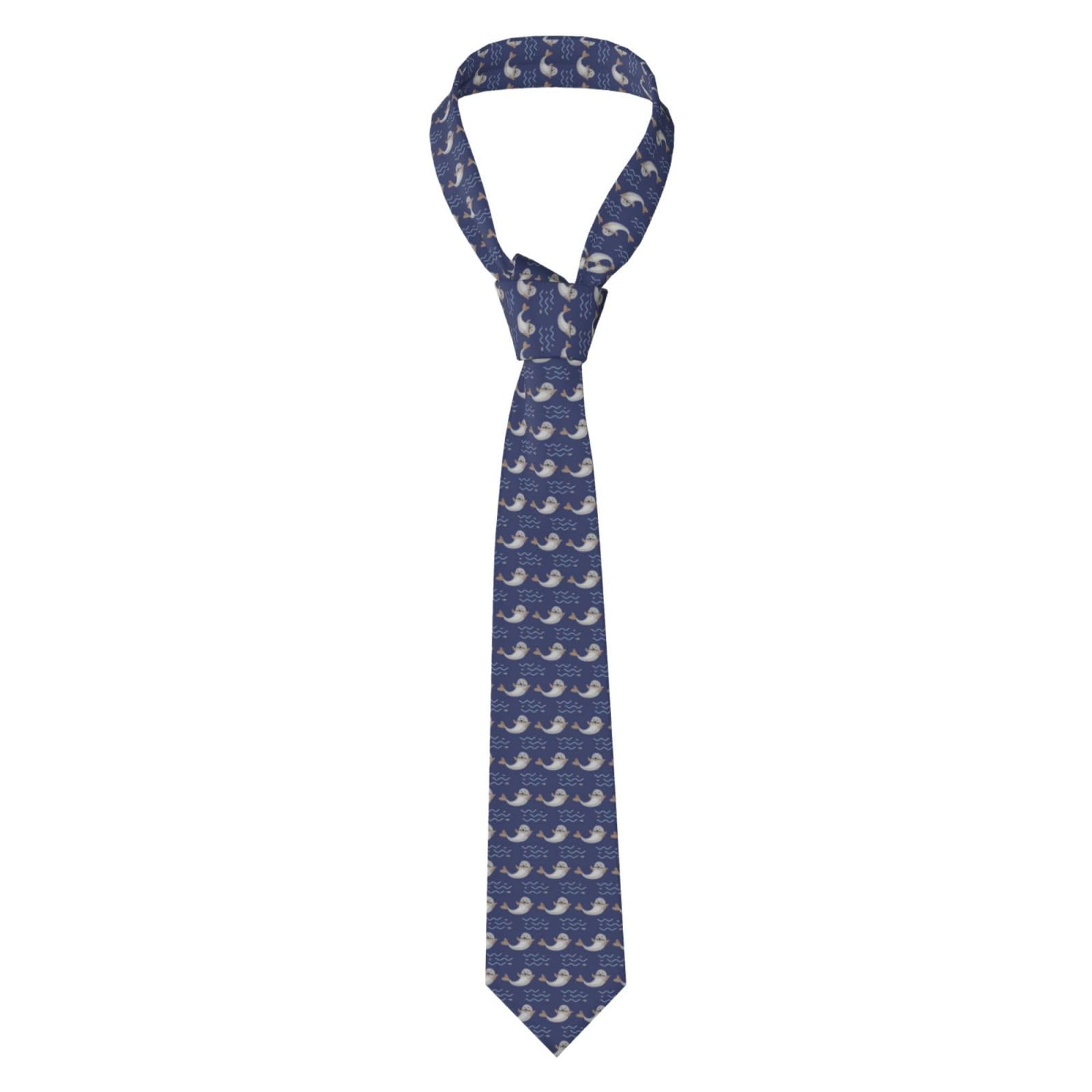 KWQDOZF Animal Seal Pattern Ties For Men Fashion Neck Ties Business Necktie Novelty Neckties For Parties Holiday, Black