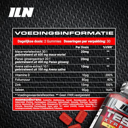 Test Xtreme Booster Gummies voor Mannen - Hoog gedoseerde formule met maca, ginseng en zink - Suikervrij, gemengde bessensmaak - 60 vegan gummies - Afbeelding 3