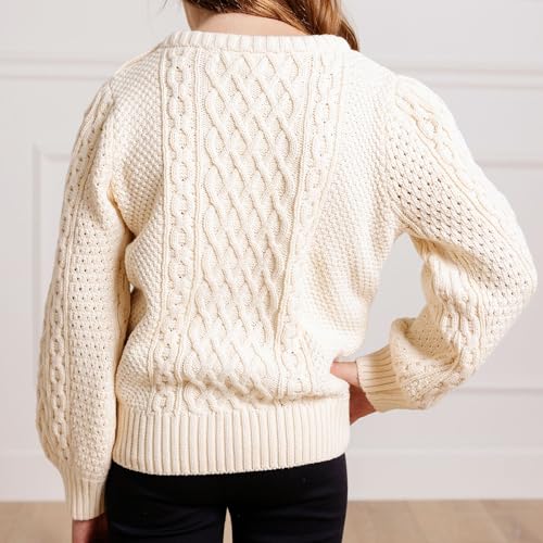 Image of Hope & Henry Girls Cable Front Pullover Sweater