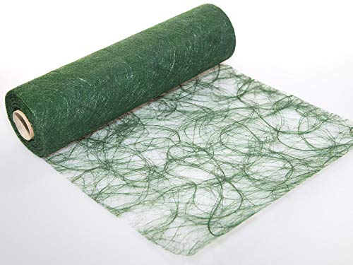 Protinam Tischläufer Sizoweb, 30 cm breit, 20 m lang, Dunkelgrün 6725, Gestreift