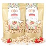 Granola ohne Zucker – Knusprige Frühstückscerealien mit Erdbeere aus Gepufftem Getreide – Reiskugeln als Müsli Alternative für Frühstück, Snack & Topping – Cerealien ohne Zuckerzusatz, 2er Set (220g)