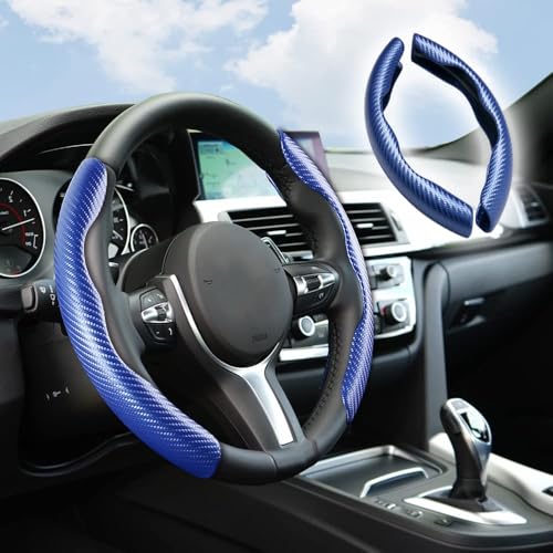 Flaconi Protector Volante Coche,Funda Volante Coche Universal,Funda Volante Coche,Funda de Volante de Coche,Cubre Volante Coche,Funda Volante,Adecuado para Coches,Camiones,Furgonetas,SUV(Azul)