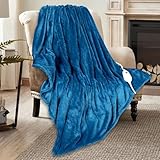 DAILYLIFE Heated Blanket Electric Throw Blanket, 50' x 60' Flannel Heating Blanket with 6 Heat Settings and 3 Hours Auto-Off, Couch Chair, Machine Washable, (Bright Blue, 50' x 60', Flannel)