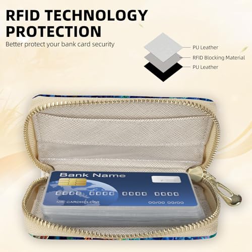Rfid Blocking Wallet for Women & Men - 20 Card Slots Secure ID Holder with Anti-Theft Zipper, Slim Portable Credit Card Organizer Travel & Daily Usesea turtle4