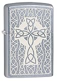 Zippo Lighter: Celtic Cross Engraved - Street Chrome 80634