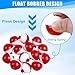 JOGFFDE Fishing Bobbers Floats Bulk Hard ABS Floats Bobber Snap on Push Button Red/White Round Buoy Float Bobbers for Fishing Tackle Accessories Party Decoration