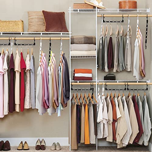 Image of 24 Pack Hangers Space Saving Magic Space Saver Storage Smart Plastic Clothes Hanger Organizer Closet Organizers and Storage for Closet Apartment College Dorm Room Essentials,Black White Grey