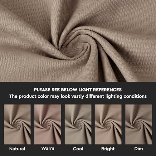 Encasa XO Runner da tavola Dimensioni 32x150 cm | Tessuto in tela di cotone | Tinta unita Beige intenso | Lavabile in lavatrice e resistente - immagine 4