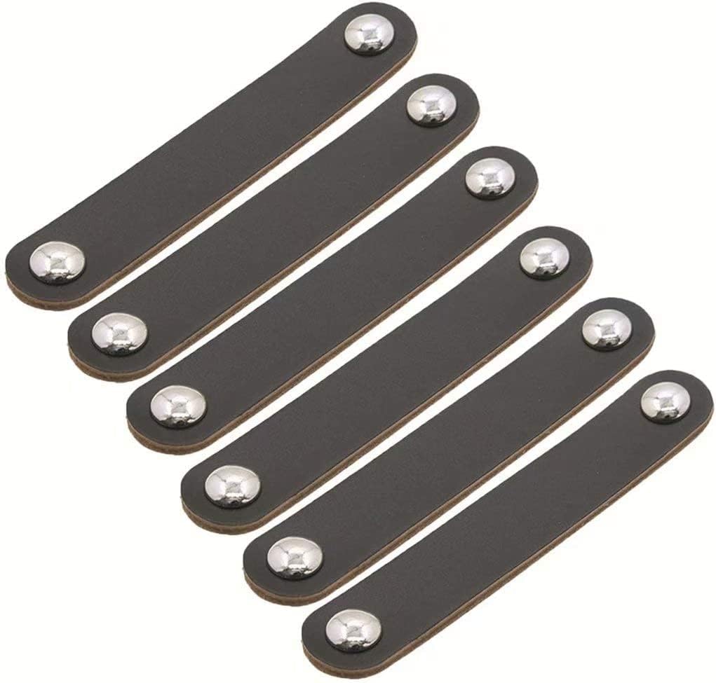leather handles,Drawer Pull Handles,Hardware Furniture ,6pcs Leather Drawer Pull and Cabinet Handles,Furniture Hardware Pulls,for Door Cupboard,Wardrobe,Kitchen,Handmade Leather Suitcase Handle,Blac (