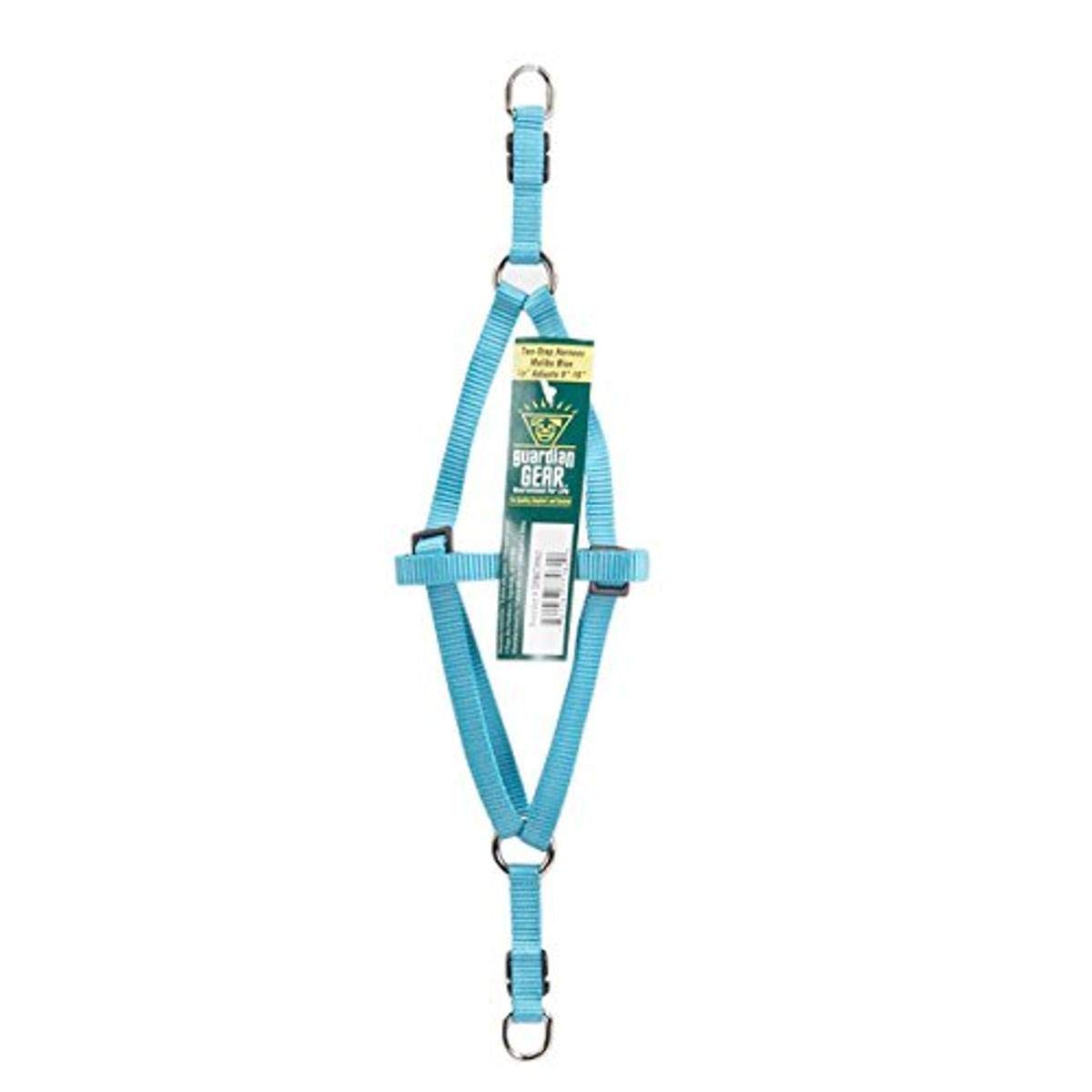 GuardianGear Nylon 2-Step Dog Harness, Fits Chests 25" to 40", Malibu Blue