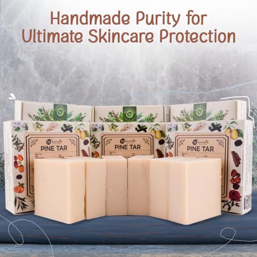Image of Naturalis Pine Tar Soap - Handmade Cold Pressed Soap Infused with Pine Tar Oil - Natural, Luxury Soap for Deep Skin Nourishment, Moisturizing and Refreshing, 100g Pack of 2.