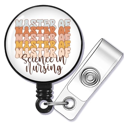 SEIRAA MSN Badge Reel MSN Nurses Doctors Gifts Master of Science in Nursing Badge Clip Nurse Appreciation Gift Nursing Degree Gift (Master of br)