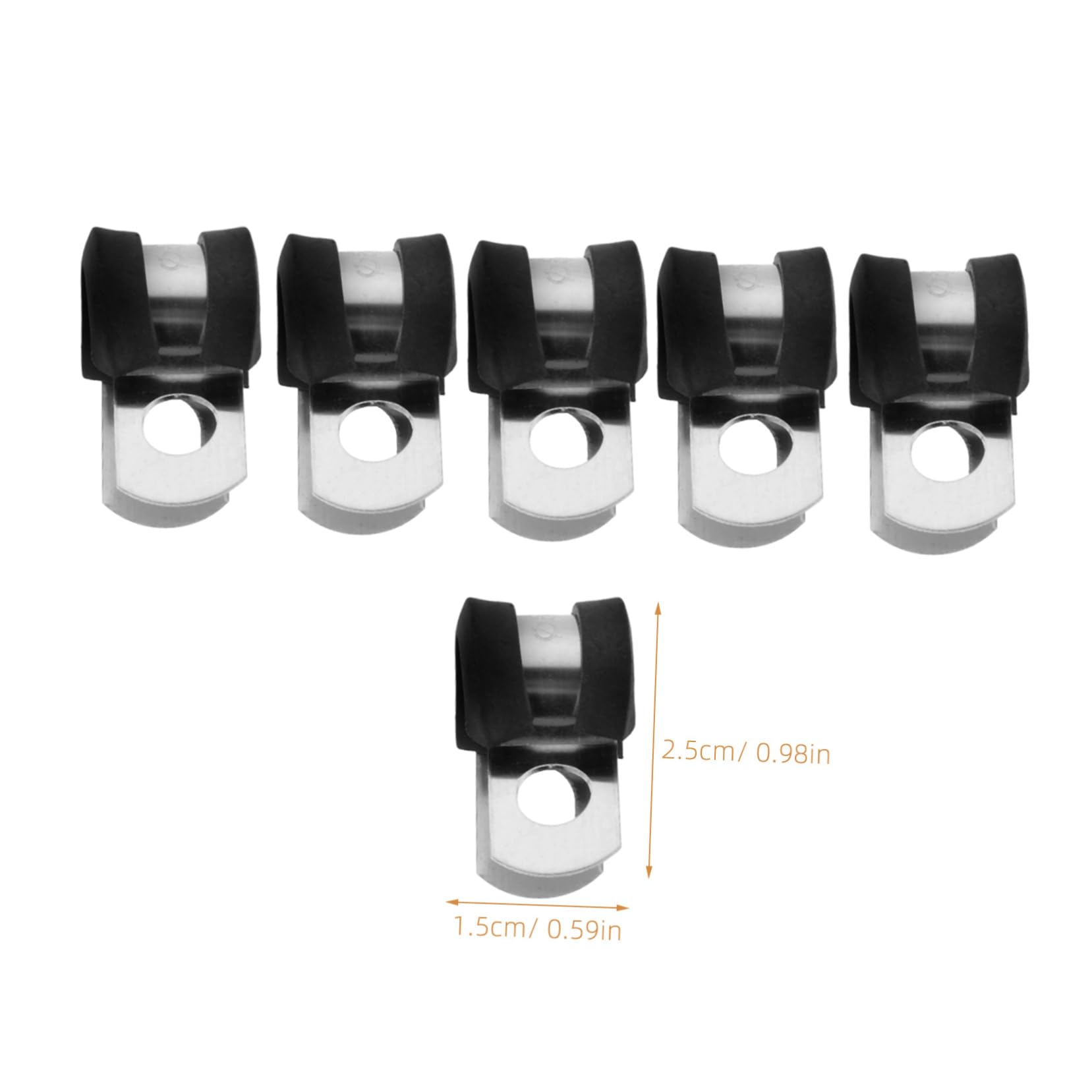 SOLUSTRE 20pcs Stainless Steel Wire Clamp Set for Pipe Coupler Cable Clamps Rubber Cushion