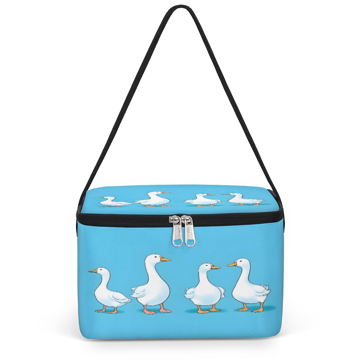 GzLeyigou Cute Ducks Lunch Bags for Women Men 9 Cans, Hot & Cold Food Delivery Bag Insulated Grocery Bag Insulated Lunch Box Animal Duck Cooler Bag for Office Work Picnic Beach