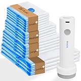TOUYINGER 旅行用掃除機バッグ 充電式ポンプ付き 真空収納シールバッグ 衣類スーツケースバックパック用 省スペース圧縮衣類収納バッグ (コンボ+電動ポンプ16個)