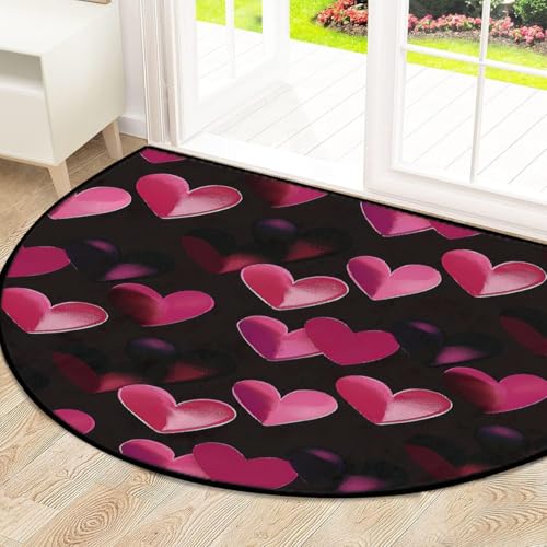 Tapis de sol antidérapant et lavable à motif cœurs