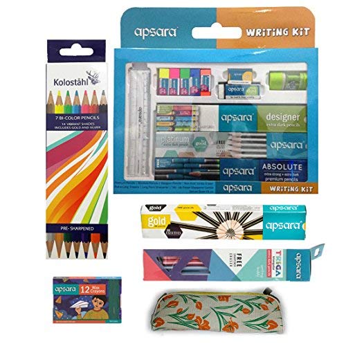10 Apsara Triga Pencil +10 Apsara Gold Pencil + 1 Apsara Writing Kit (1