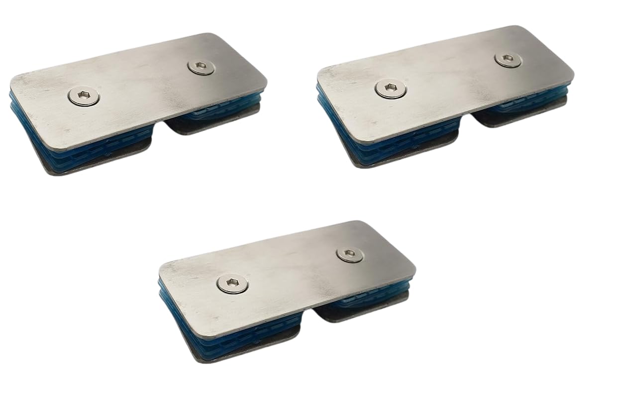 Stainless Steel Glass Bracket with Blue Cushion Pads, Wall Mount Support, L Connector for Glass Fitting (WALL to Glass Connector, 4) — Amazon image 8