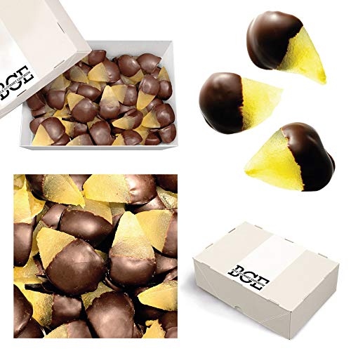 Bulk Gourmet Emporium - Peras confitadas bañadas en chocolate negro belga, producto vegetariano, halal y sin envase de plástico, 1 kg